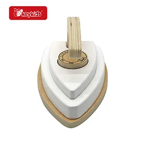 Factory OEM pretend laundry set wooden play iron for children W10D661